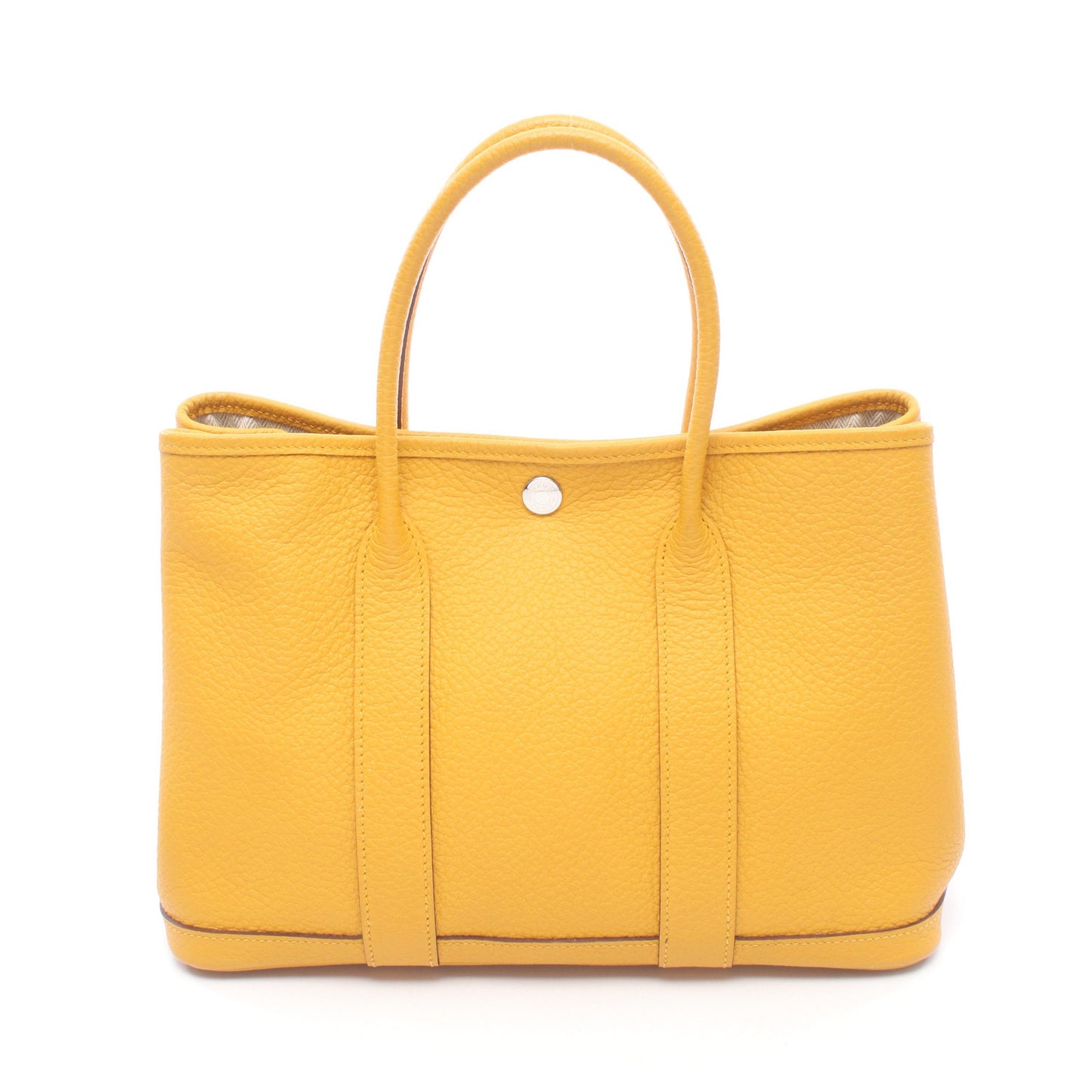 ガーデンパーティTPM ジョーヌアンブル ハンドバッグ トートバッグ カントリー イエロー シルバー金具 C刻印 エルメス バッグ HERMES