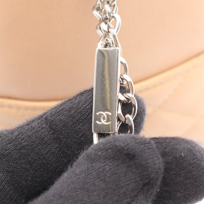 カンボンライン ボーリングバッグ ショルダーバッグ レザー ベージュ ブラック シルバー金具 シャネル バッグ CHANEL