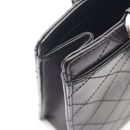 マトラッセ ハンドバッグ キャビアスキン ブラック シルバー金具 シャネル バッグ CHANEL