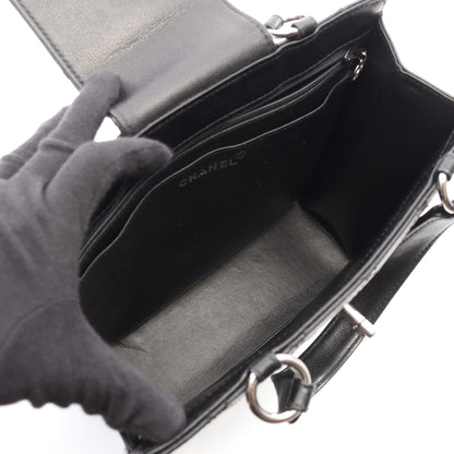 マトラッセ ハンドバッグ キャビアスキン ブラック シルバー金具 シャネル バッグ CHANEL