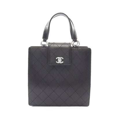 マトラッセ ハンドバッグ キャビアスキン ブラック シルバー金具 シャネル バッグ CHANEL