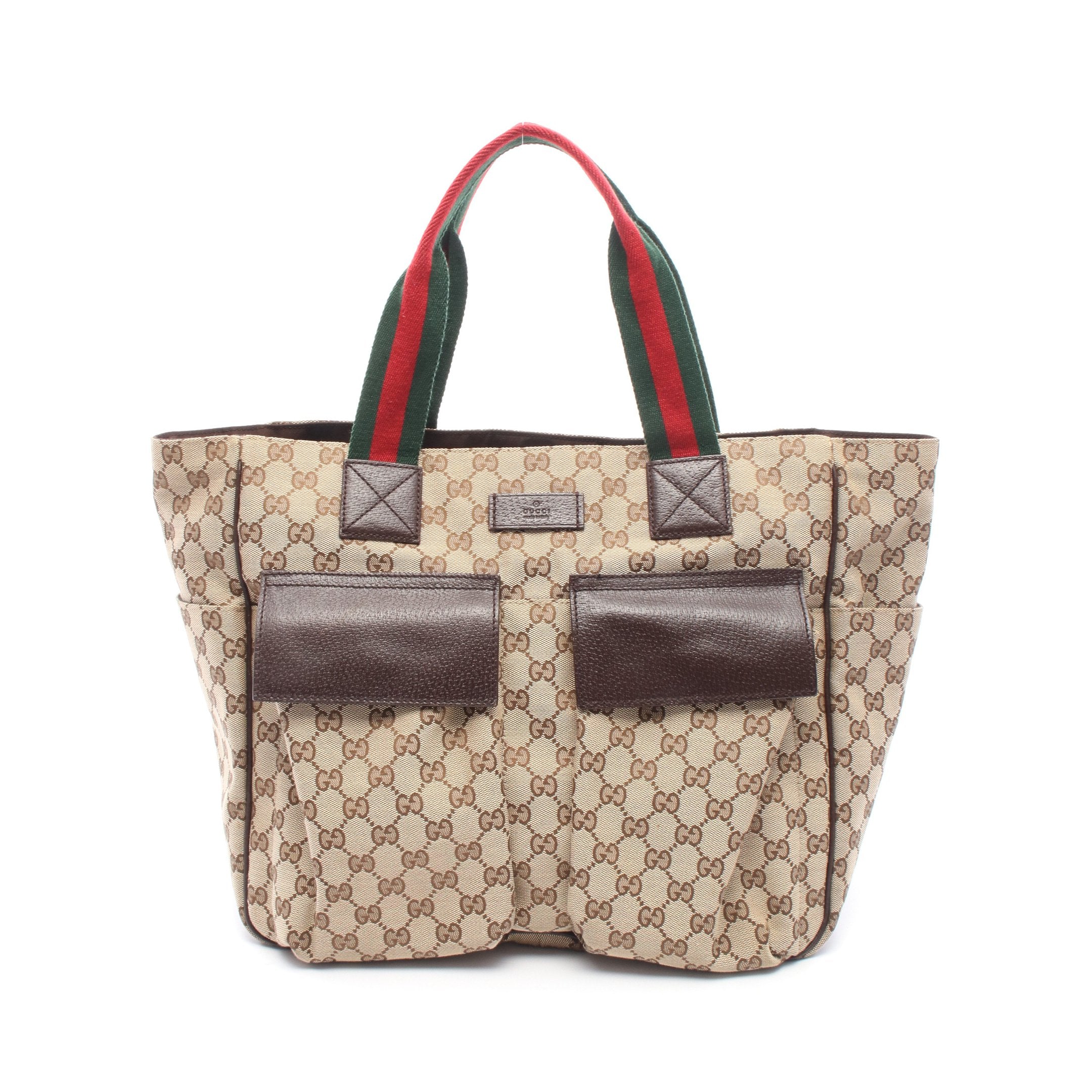 GUCCI ボディバッグ　シェリーライン　GG キャンバス　レザー　ベージュ GUCCI（グッチ） GG柄 シェリーライン ウェブ ショルダーバッグ GG