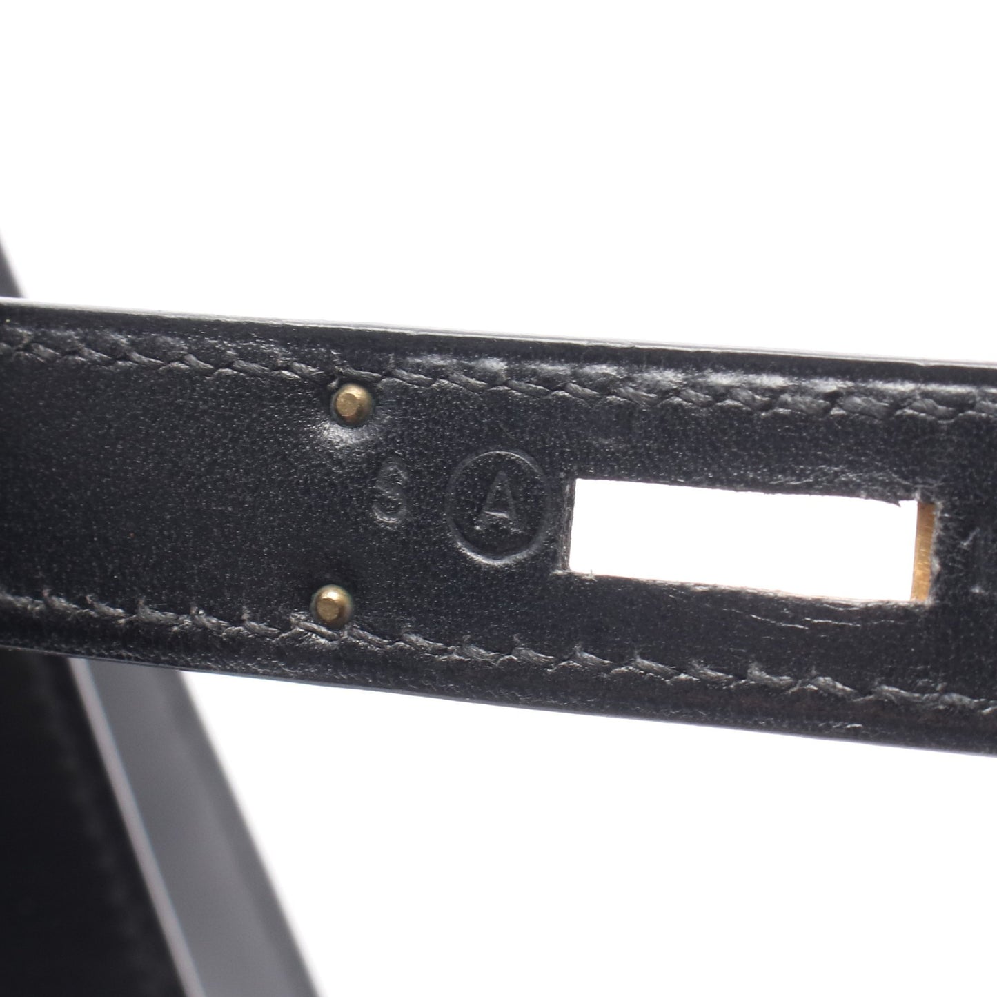 ケリー32 外縫い 2WAY ハンドバッグ ボックスカーフ ブラック ゴールド金具 ○A刻印 エルメス バッグ HERMES
