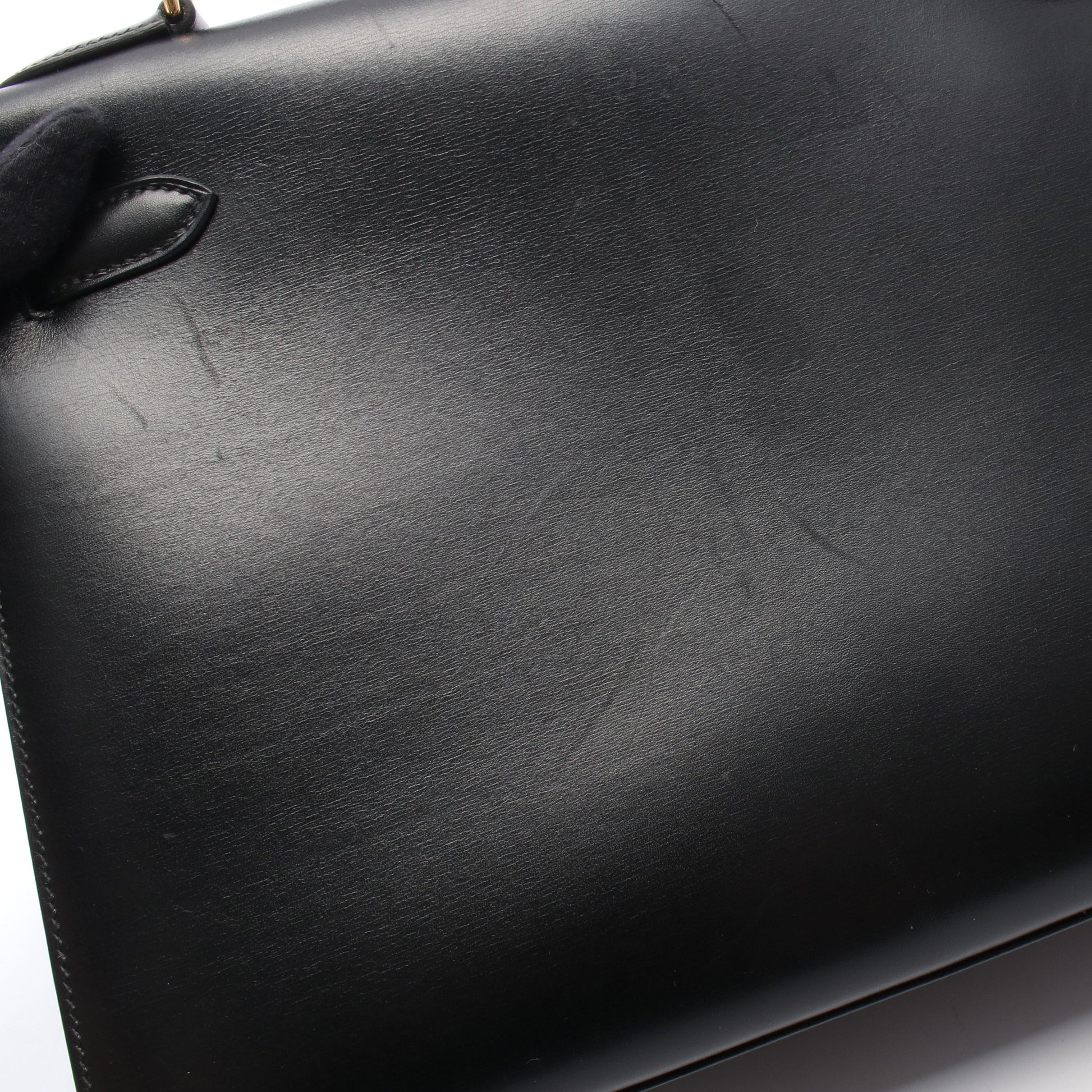 ケリー32 外縫い 2WAY ハンドバッグ ボックスカーフ ブラック ゴールド金具 ○A刻印 エルメス バッグ HERMES