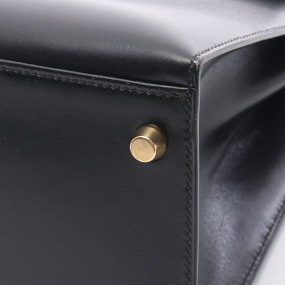 ケリー32 外縫い 2WAY ハンドバッグ ボックスカーフ ブラック ゴールド金具 ○A刻印 エルメス バッグ HERMES