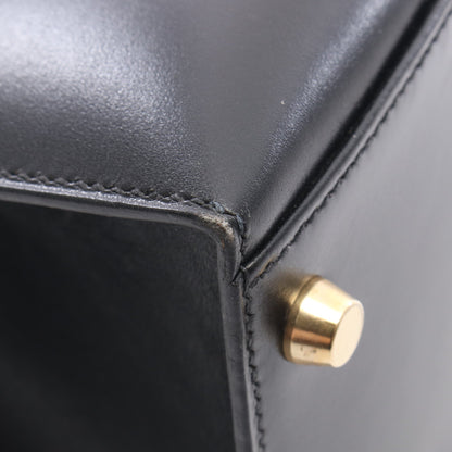 ケリー32 外縫い 2WAY ハンドバッグ ボックスカーフ ブラック ゴールド金具 ○A刻印 エルメス バッグ HERMES