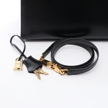 ケリー32 外縫い 2WAY ハンドバッグ ボックスカーフ ブラック ゴールド金具 ○A刻印 エルメス バッグ HERMES