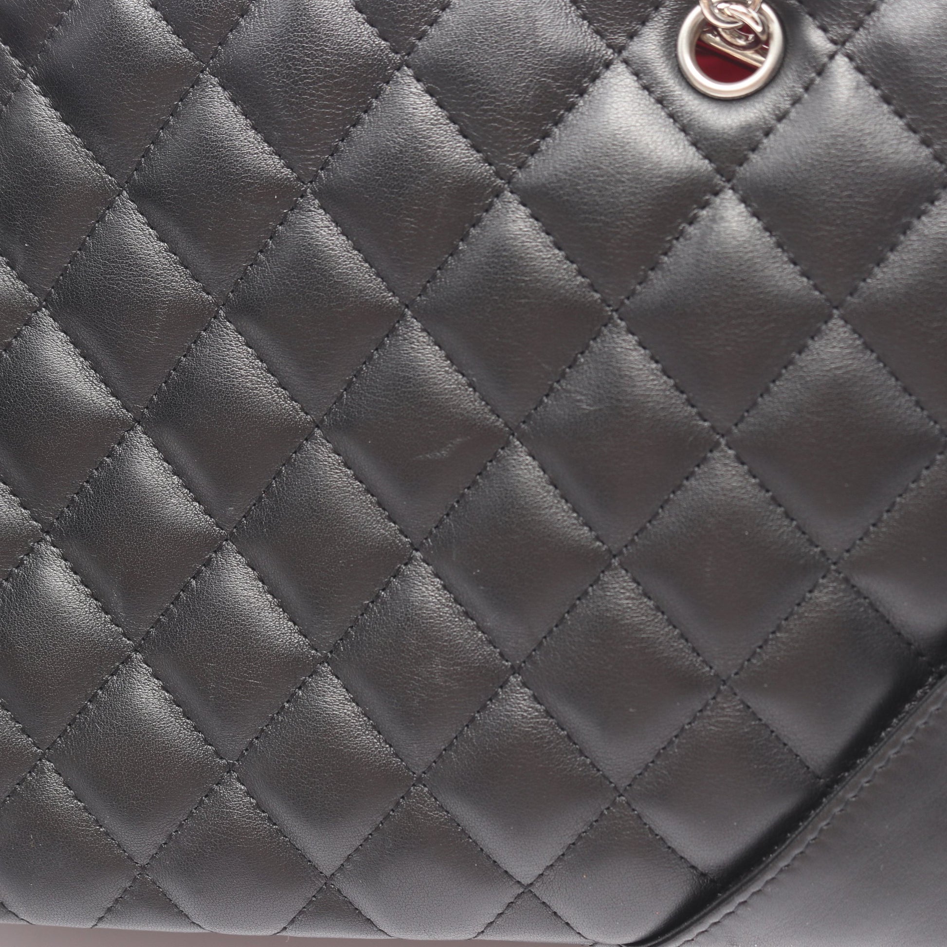 カンボンライン ボーリングバッグ ショルダーバッグ レザー エナメルレザー ブラック シルバー金具 シャネル バッグ CHANEL