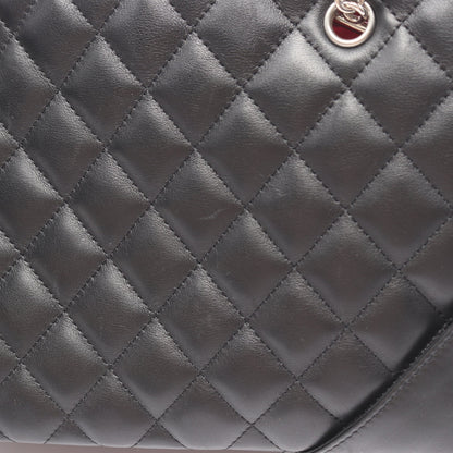 カンボンライン ボーリングバッグ ショルダーバッグ レザー エナメルレザー ブラック シルバー金具 シャネル バッグ CHANEL