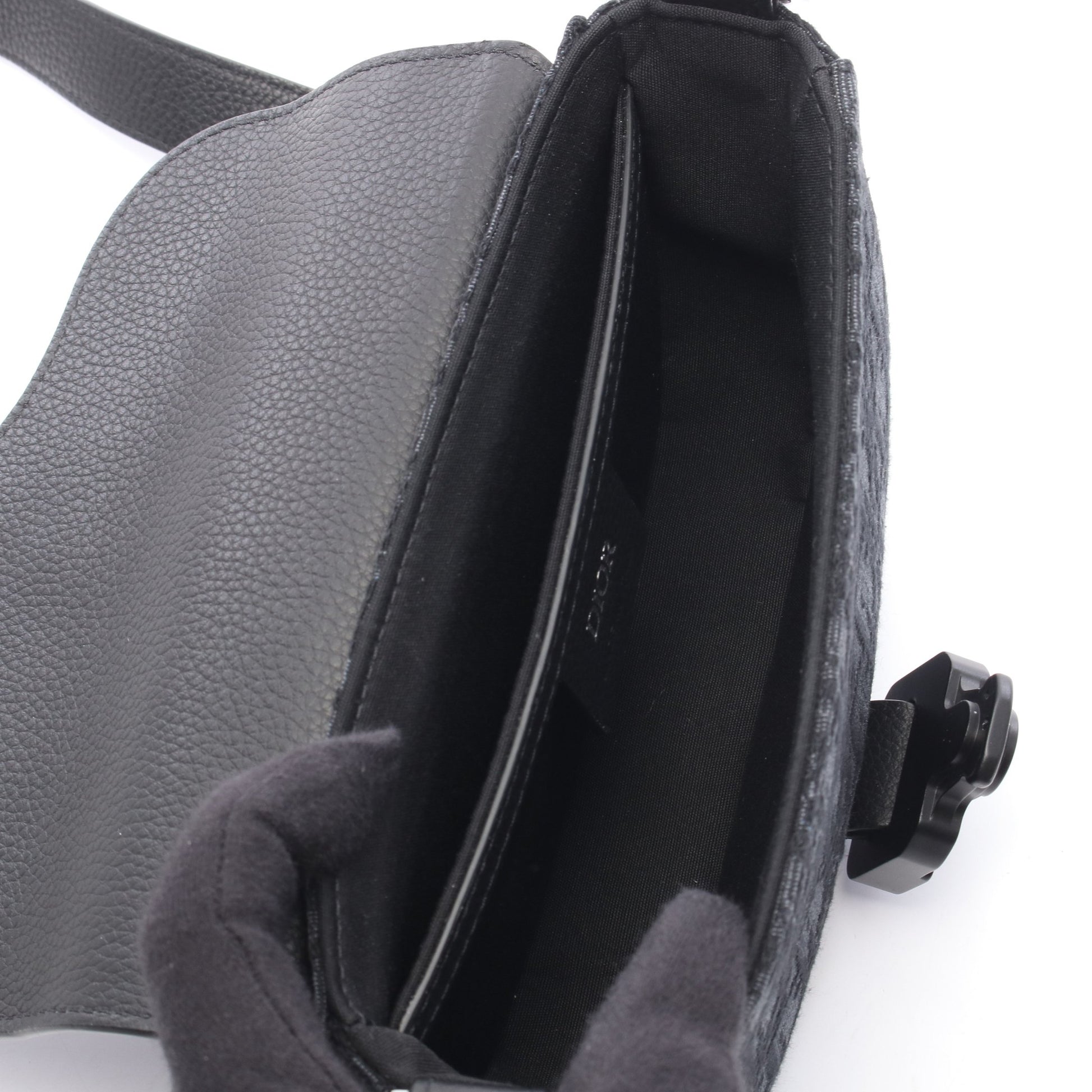 SADDLE サドル オブリーク スモール メッセンジャーバッグ ショルダーバッグ キャンバス レザー ブラック クリスチャンディオール バッグ Christian Dior