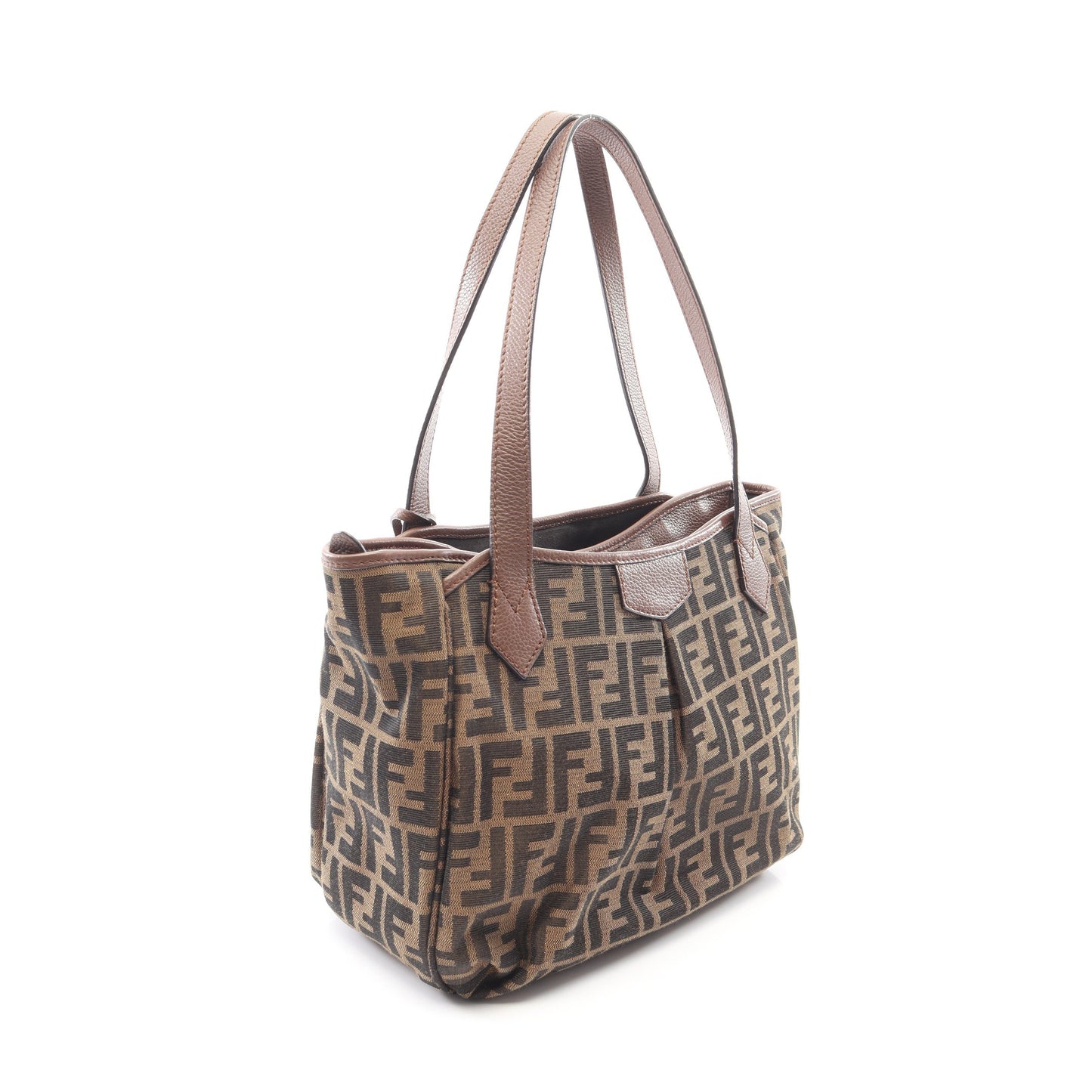 ズッカ ショルダーバッグ トートバッグ キャンバス レザー ブラウン フェンディ バッグ FENDI