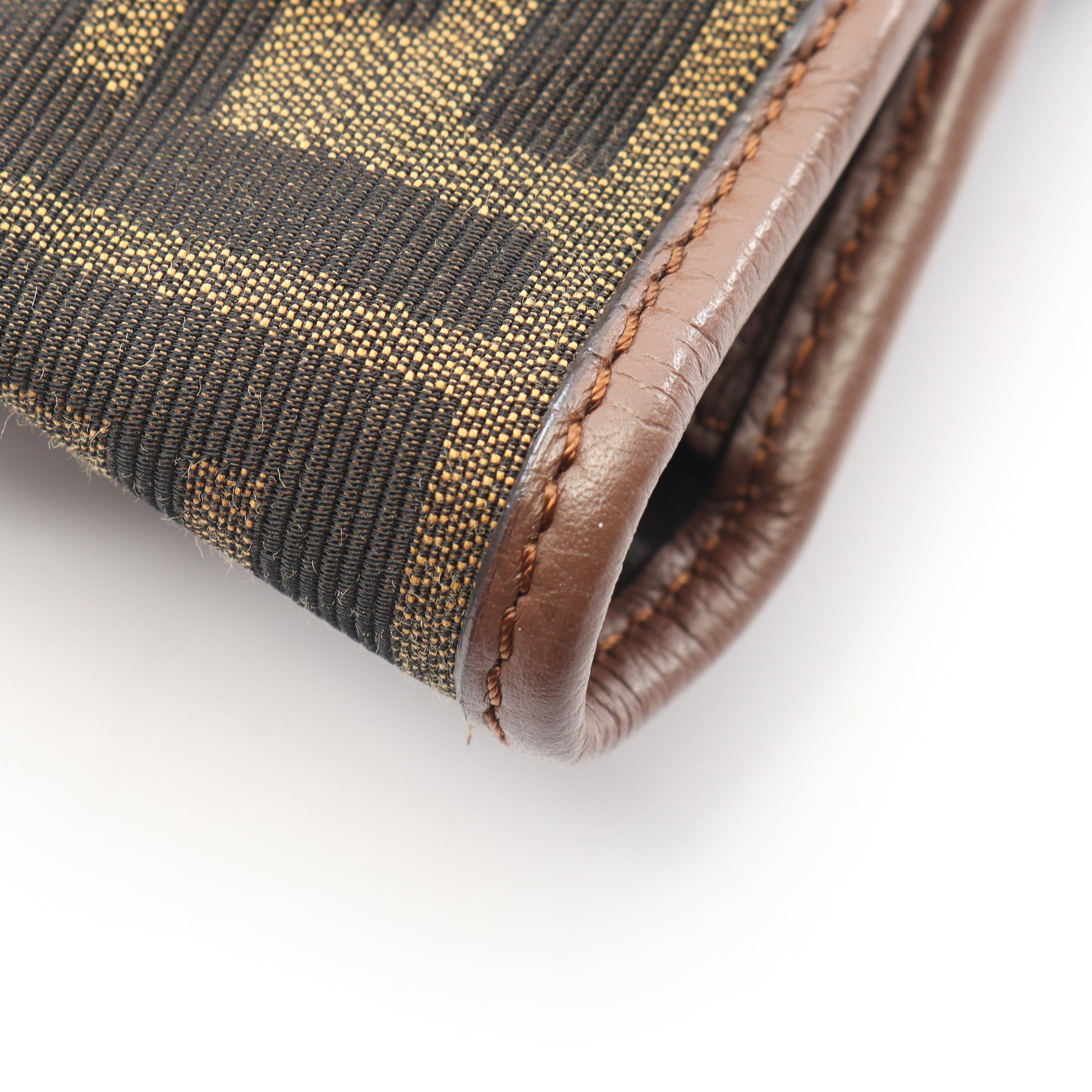ズッカ ショルダーバッグ トートバッグ キャンバス レザー ブラウン フェンディ バッグ FENDI