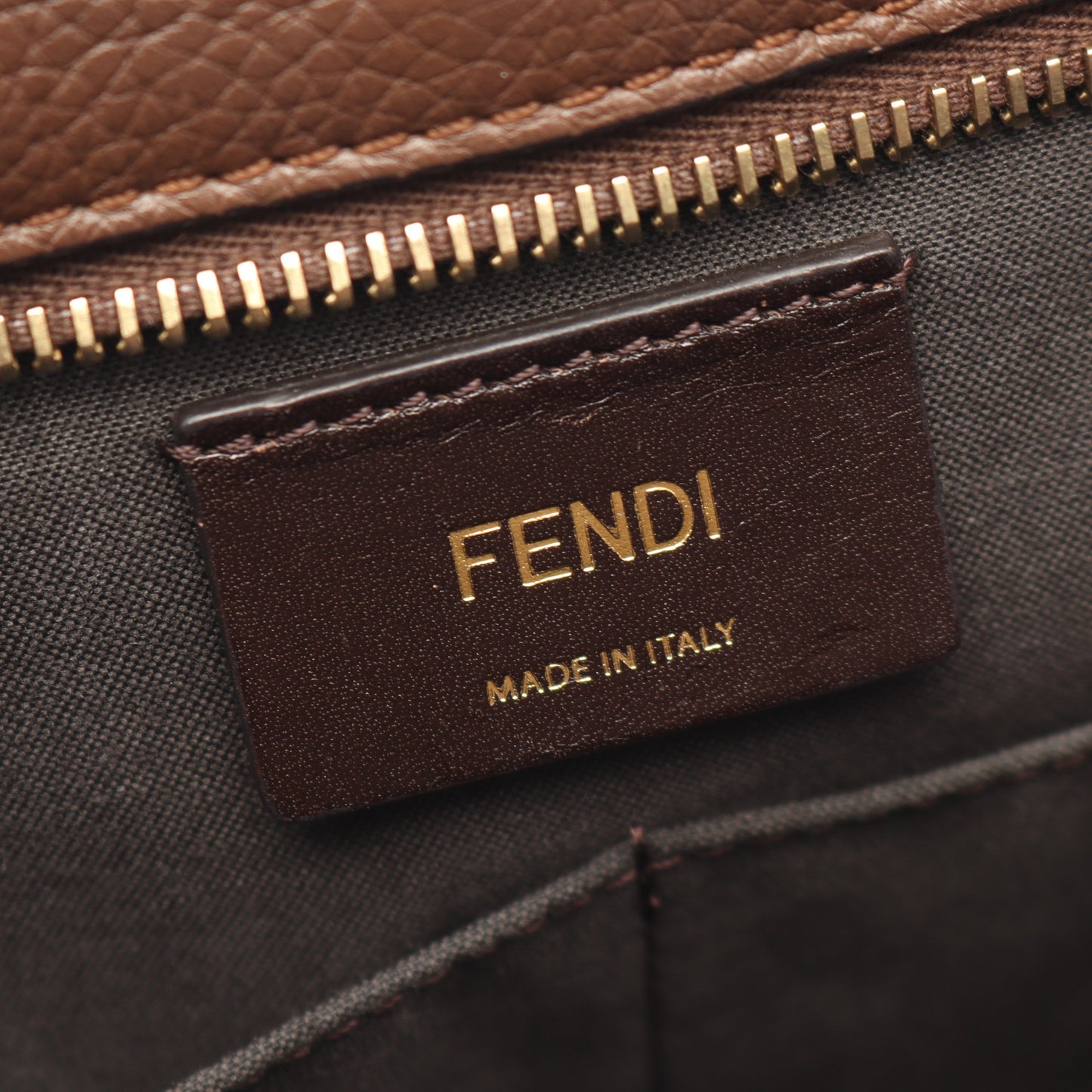ズッカ ショルダーバッグ トートバッグ キャンバス レザー ブラウン フェンディ バッグ FENDI