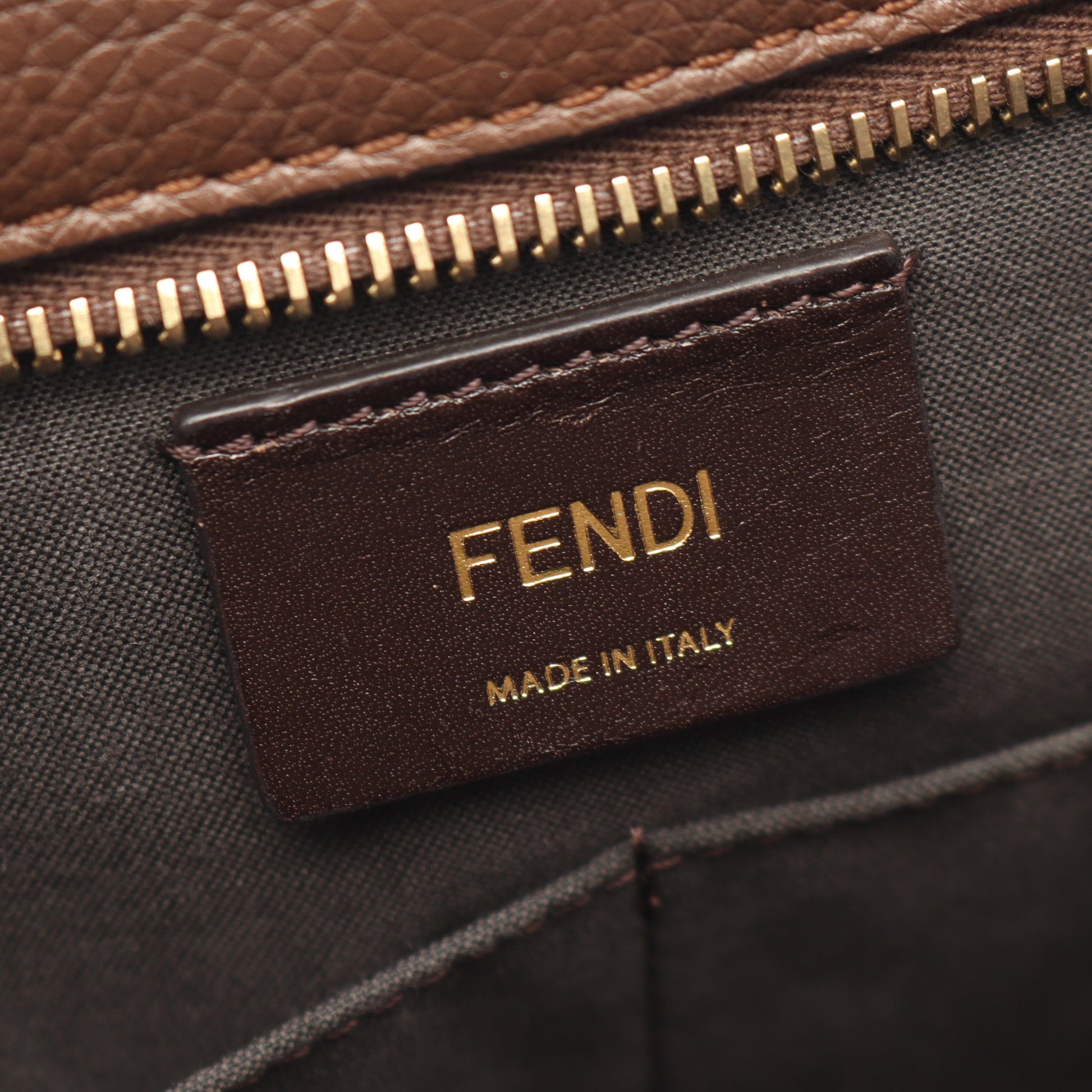 ズッカ ショルダーバッグ トートバッグ キャンバス レザー ブラウン フェンディ バッグ FENDI