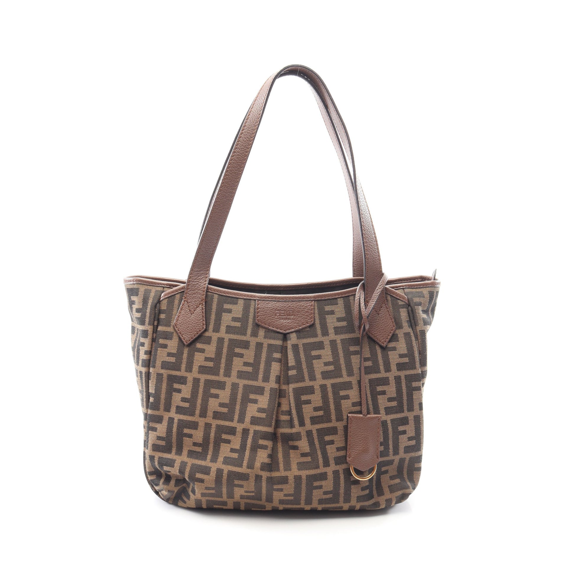 ズッカ ショルダーバッグ トートバッグ キャンバス レザー ブラウン フェンディ バッグ FENDI