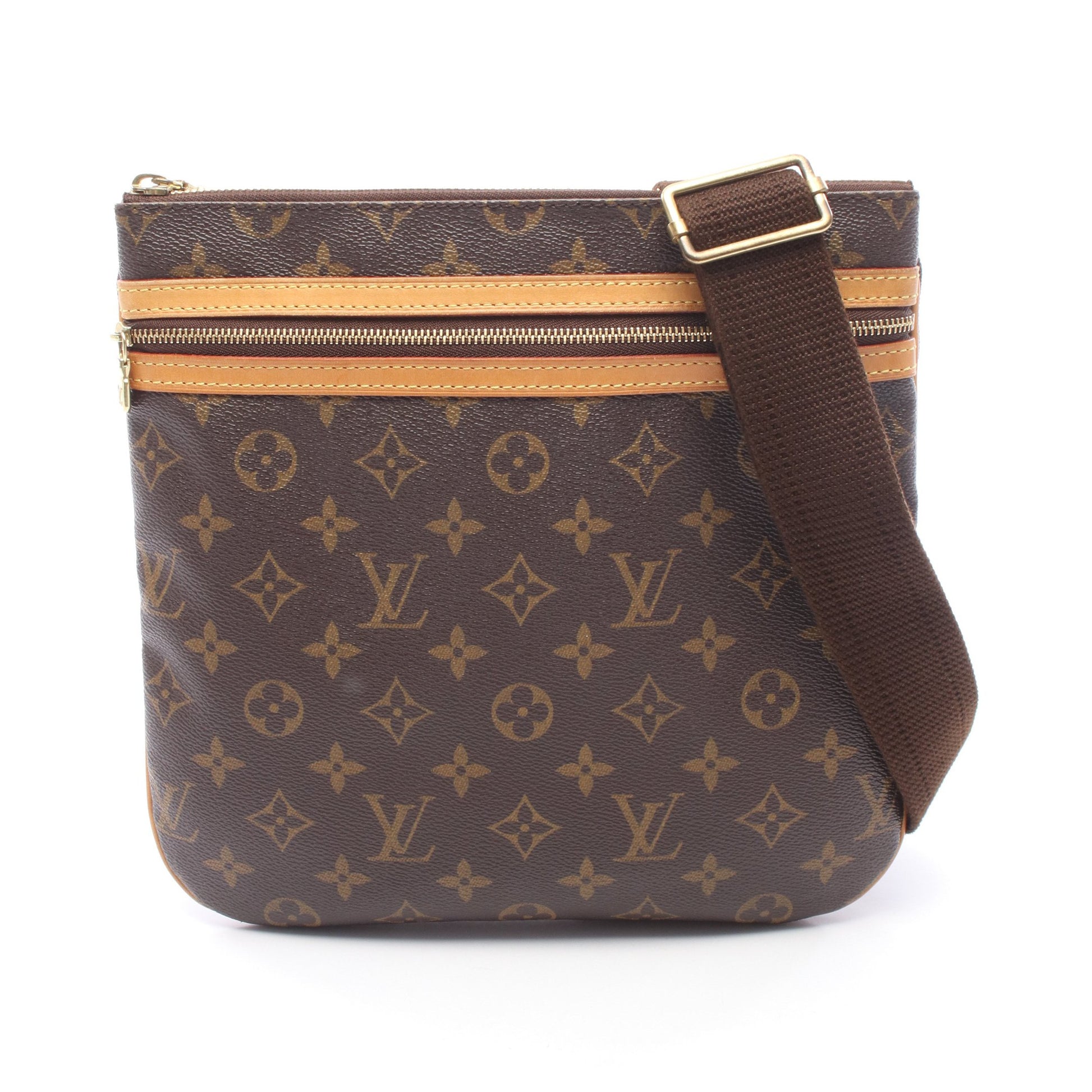 ポシェットボスフォール モノグラム ショルダーバッグ PVC レザー ブラウン ルイヴィトン バッグ LOUIS VUITTON