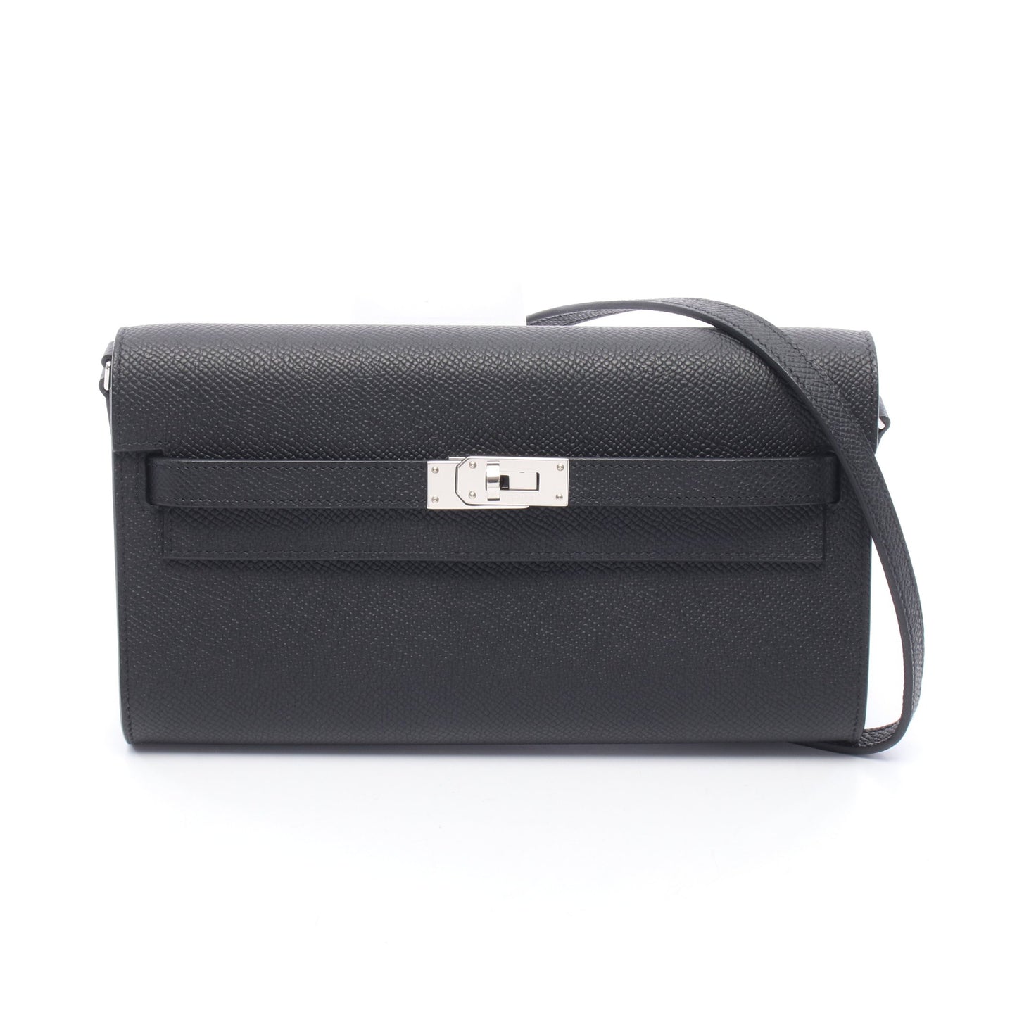 ケリートゥーゴー ショルダーウォレット ヴォーエプソン ブラック シルバー金具 W刻印 エルメス バッグ HERMES