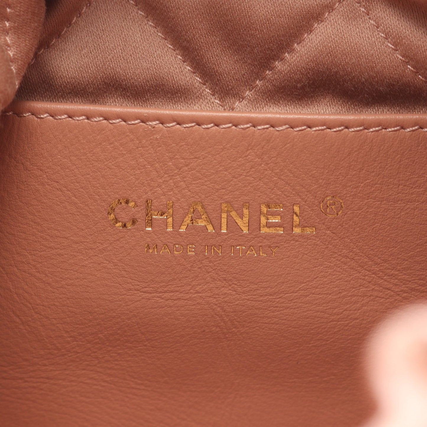 CHANEL 22 ミニ チェーンショルダーバッグ レザー ピンクゴールド ゴールド金具 シャネル バッグ CHANEL