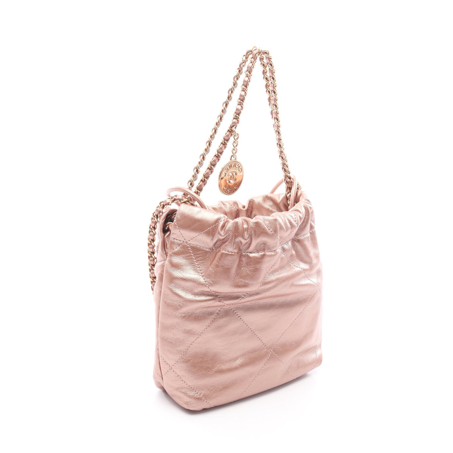 CHANEL 22 ミニ チェーンショルダーバッグ レザー ピンクゴールド ゴールド金具 シャネル バッグ CHANEL