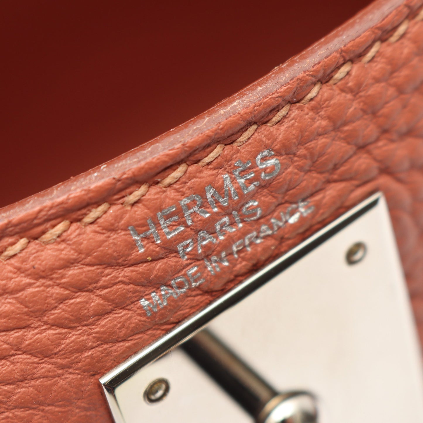 ケリー28 ローズティー 内縫い 2WAY ハンドバッグ トゴ コーラルピンク シルバー金具 □Q刻印 エルメス バッグ HERMES