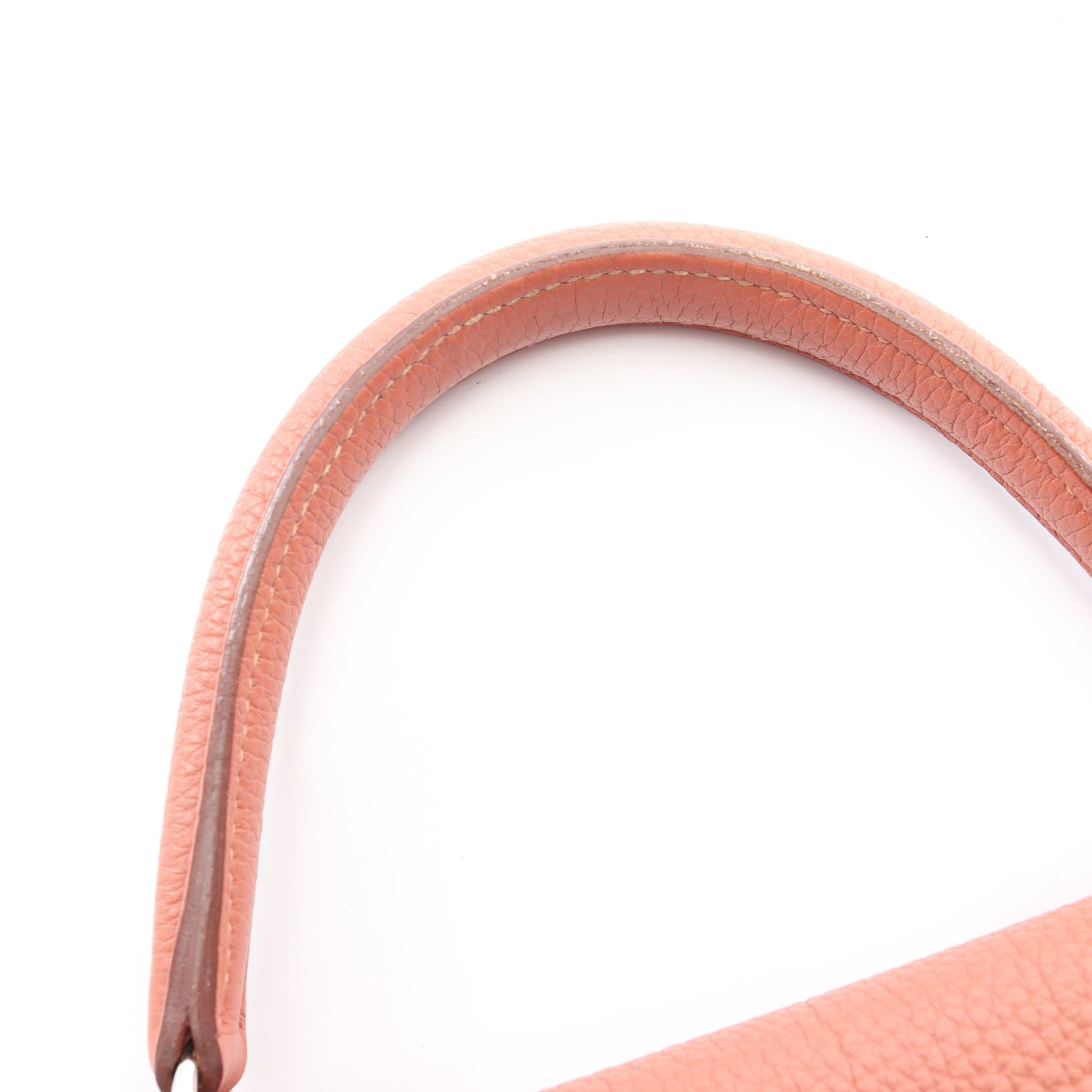 ケリー28 ローズティー 内縫い 2WAY ハンドバッグ トゴ コーラルピンク シルバー金具 □Q刻印 エルメス バッグ HERMES