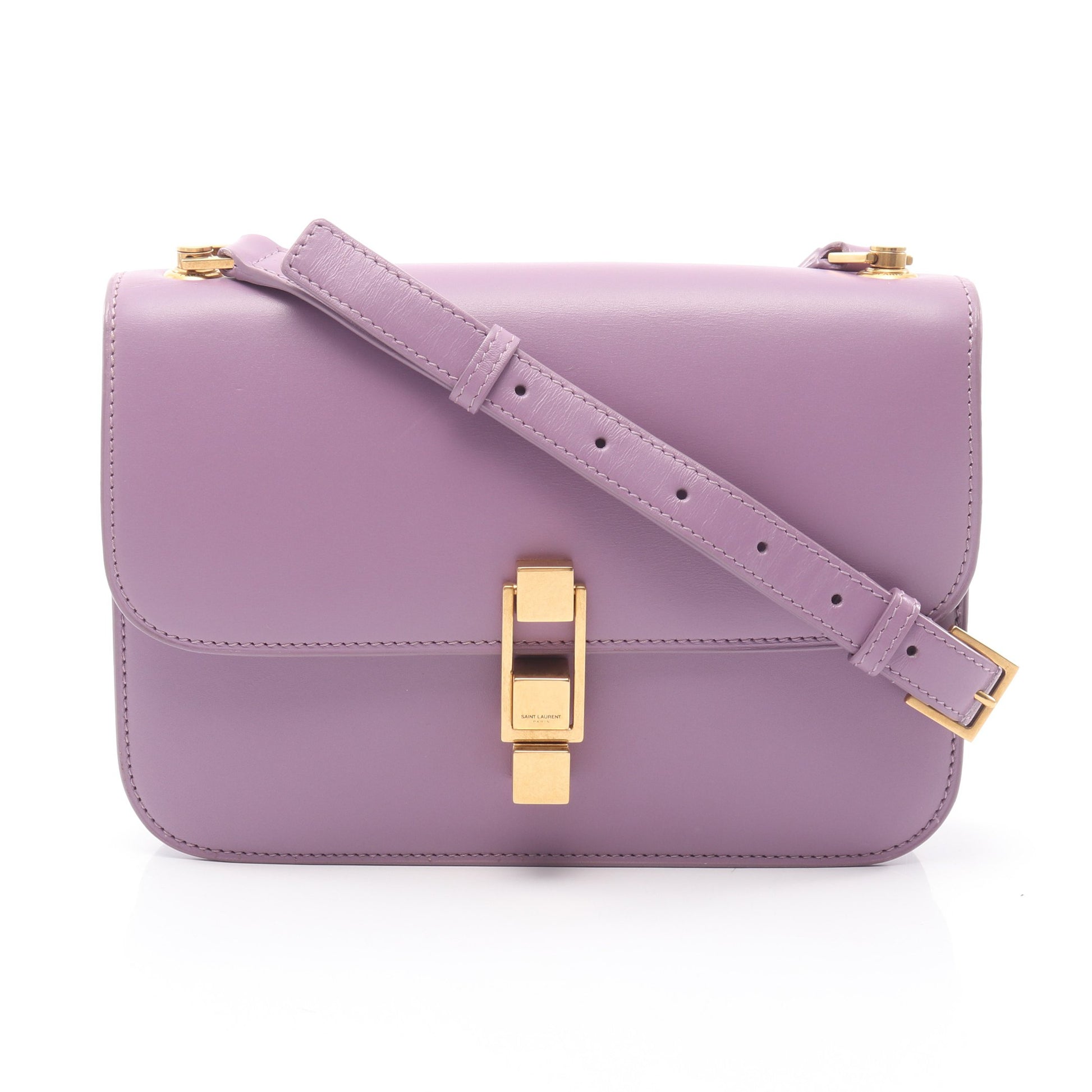 カレ サッチェル ショルダーバッグ レザー ライトパープル サンローランパリ バッグ SAINT LAURENT PARIS