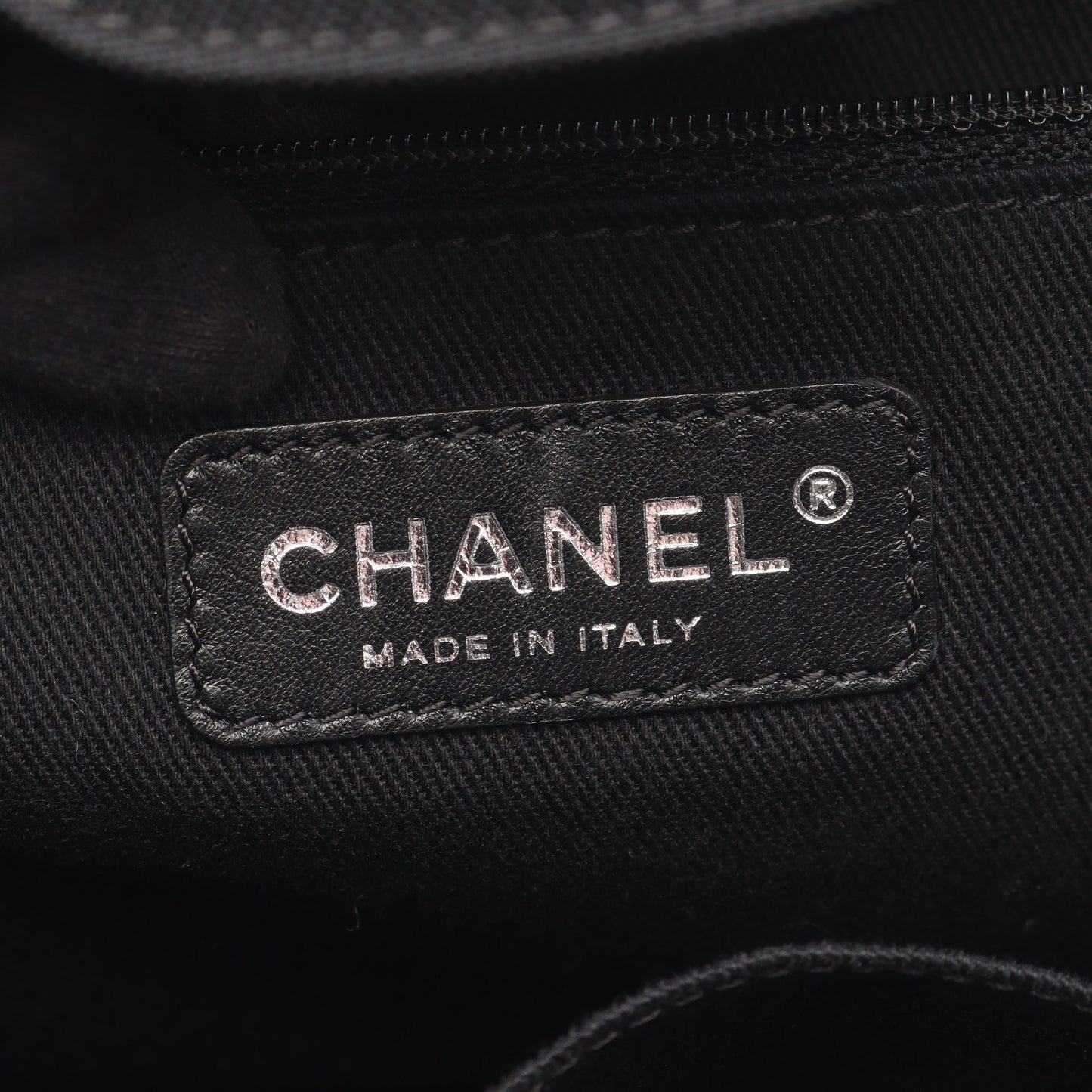パリビアリッツ ハンドバッグ ナイロン レザー ダークブルー ブラック シルバー金具 シャネル バッグ CHANEL