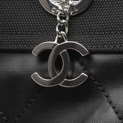 パリビアリッツPM ハンドバッグ トートバッグ コーティングキャンバス レザー ブラック シルバー金具 シャネル バッグ CHANEL