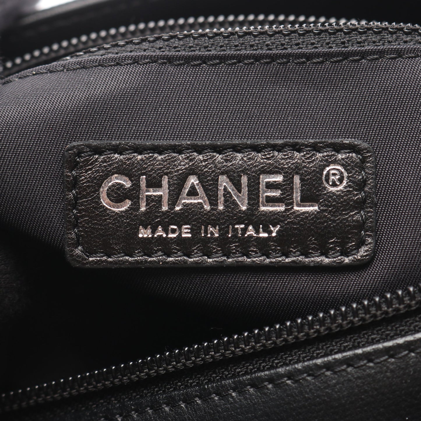 パリビアリッツPM ハンドバッグ トートバッグ コーティングキャンバス レザー ブラック シルバー金具 シャネル バッグ CHANEL