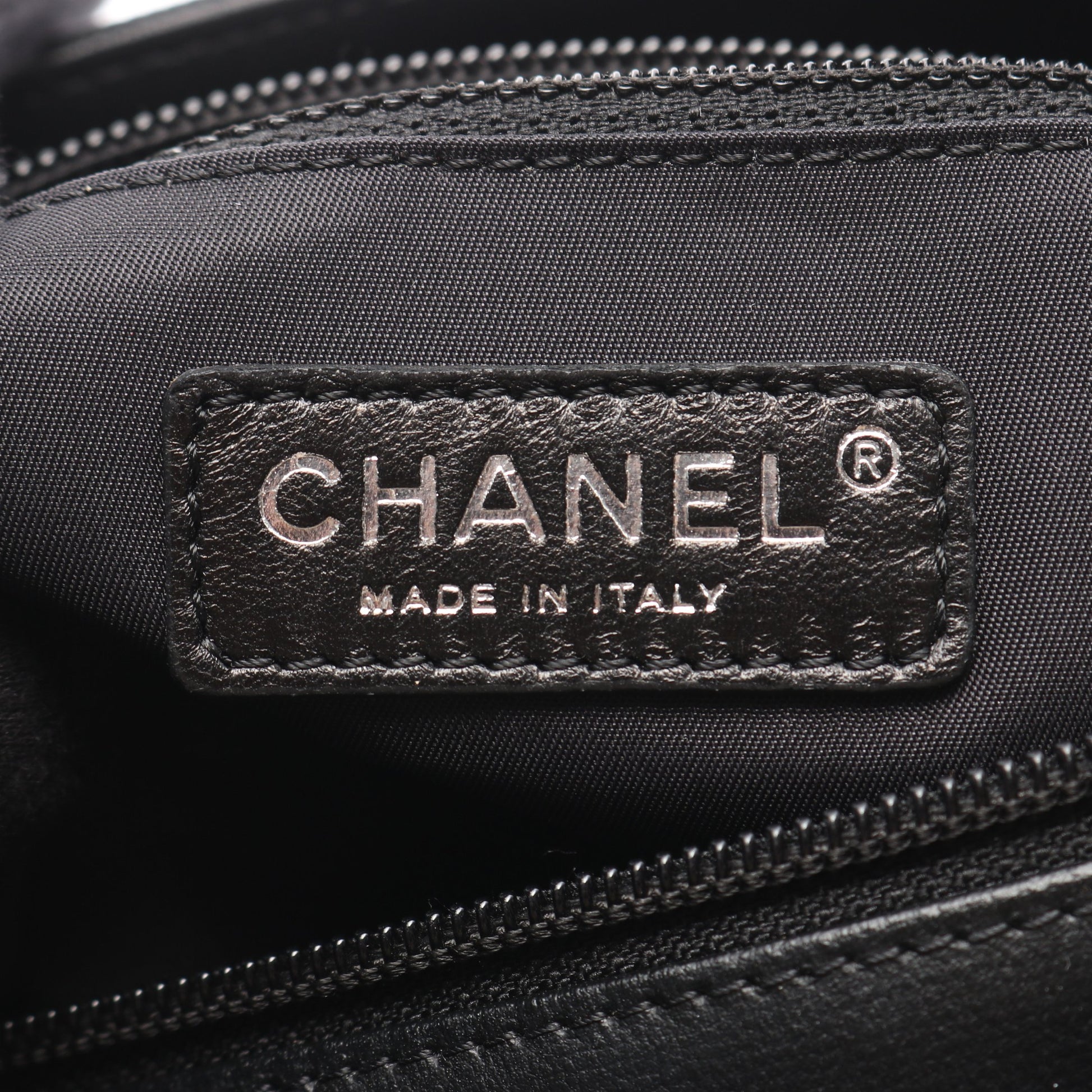パリビアリッツPM ハンドバッグ トートバッグ コーティングキャンバス レザー ブラック シルバー金具 シャネル バッグ CHANEL
