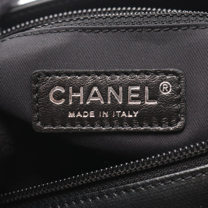 パリビアリッツPM ハンドバッグ トートバッグ コーティングキャンバス レザー ブラック シルバー金具 シャネル バッグ CHANEL