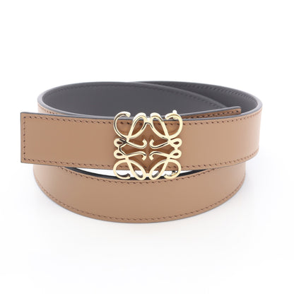 リバーシブル アナグラム ボンベ ベルト ゴールド金具 ベルト レザー ブラウン グレー ロエベ 財布・小物 LOEWE