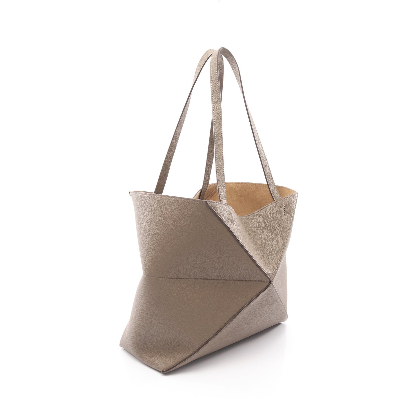 パズルフォルド トート ホリゾンタル ミディアム ショルダーバッグ トートバッグ レザー グレーベージュ ロエベ バッグ LOEWE