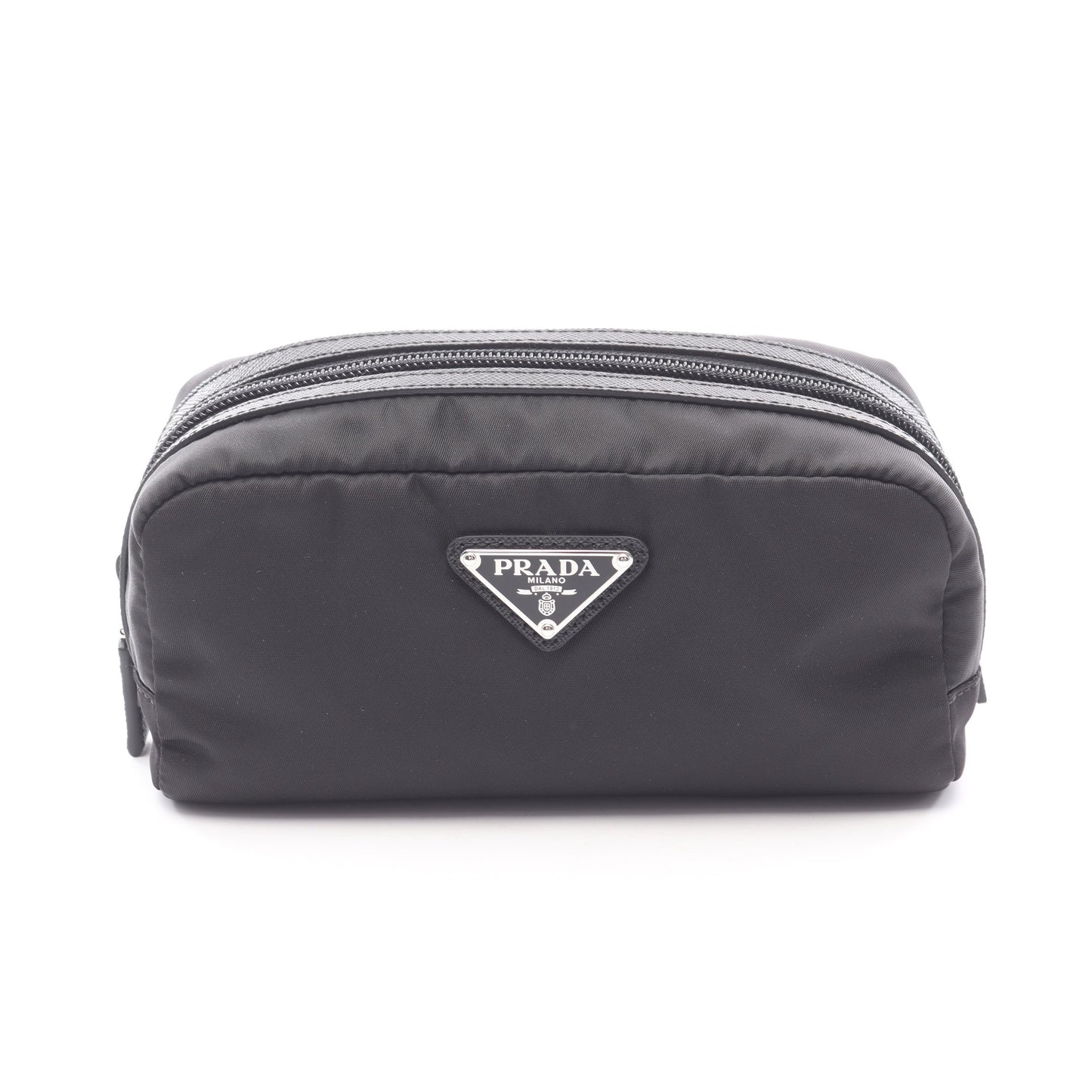 トライアングルロゴ ポーチ ナイロン サフィアーノレザー ブラック プラダ 財布・小物 PRADA