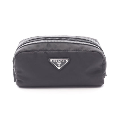 トライアングルロゴ ポーチ ナイロン サフィアーノレザー ブラック プラダ 財布・小物 PRADA
