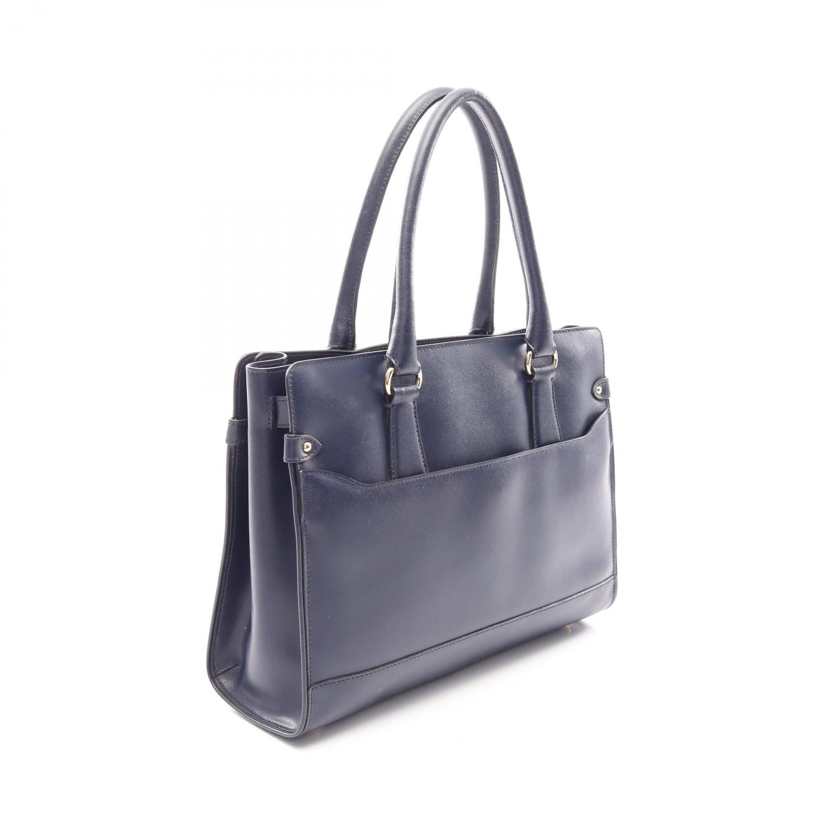 ガンチーニ ハンドバッグ レザー ネイビー サルヴァトーレフェラガモ バッグ Salvatore Ferragamo