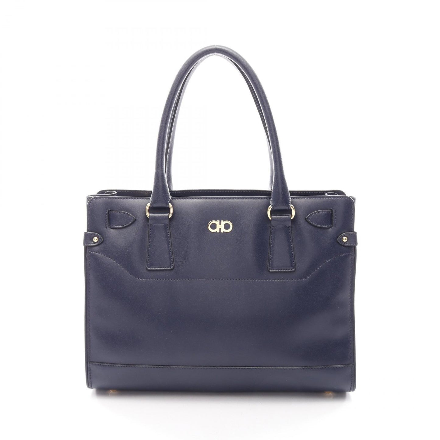 ガンチーニ ハンドバッグ レザー ネイビー サルヴァトーレフェラガモ バッグ Salvatore Ferragamo