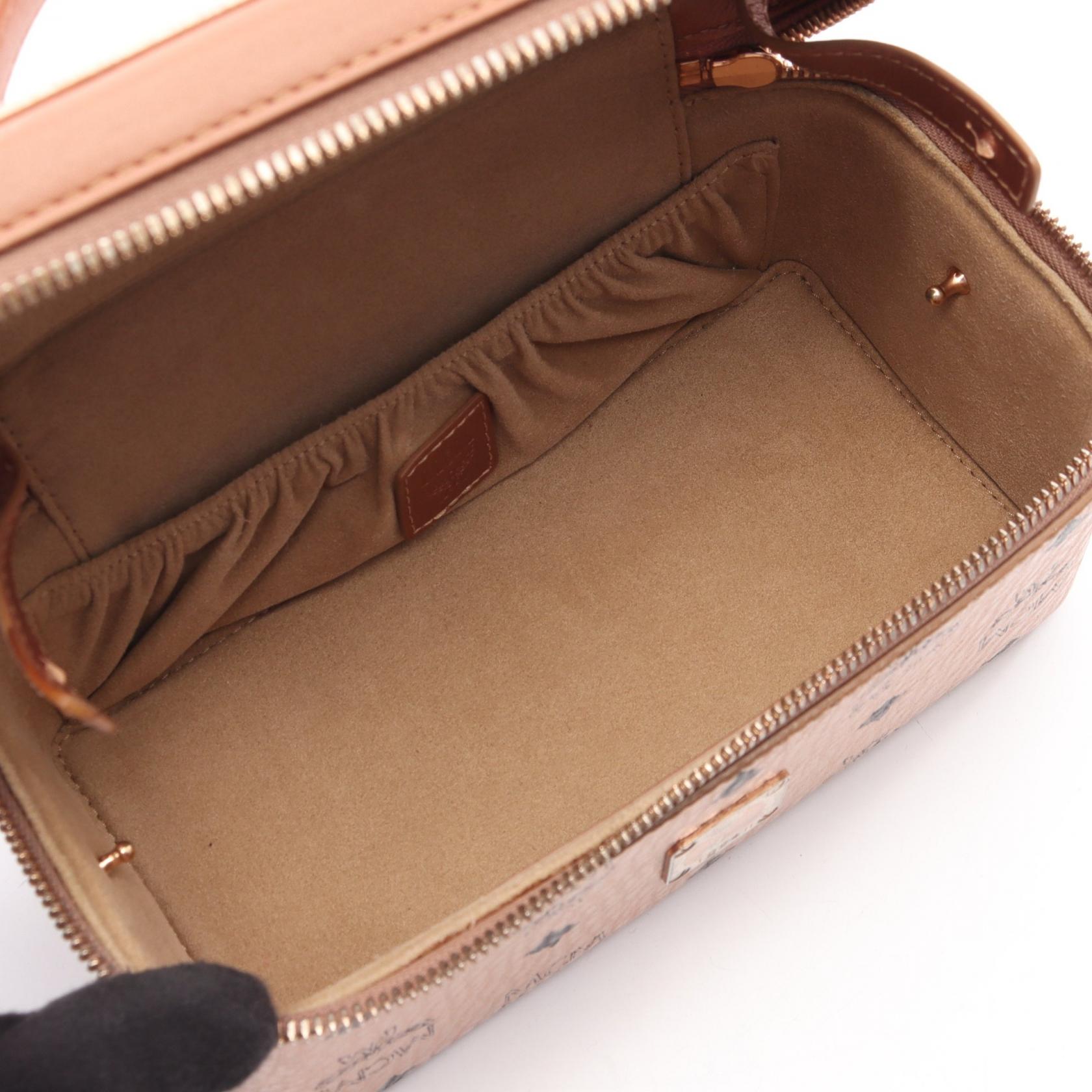 ヴィセトス ロックスター 2WAY バニティバッグ コーティングキャンバス レザー ピンクゴールド エムシーエム バッグ MCM