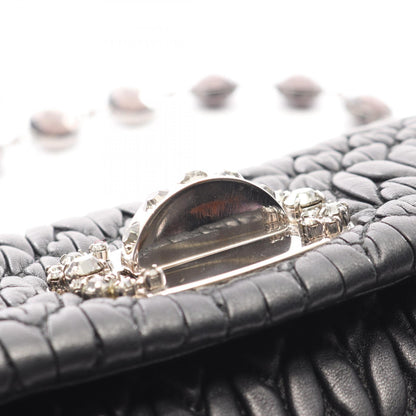 NAPPA CRYSTAL マテラッセ チェーンショルダーバッグ レザー ブラック ミュウミュウ バッグ miu miu