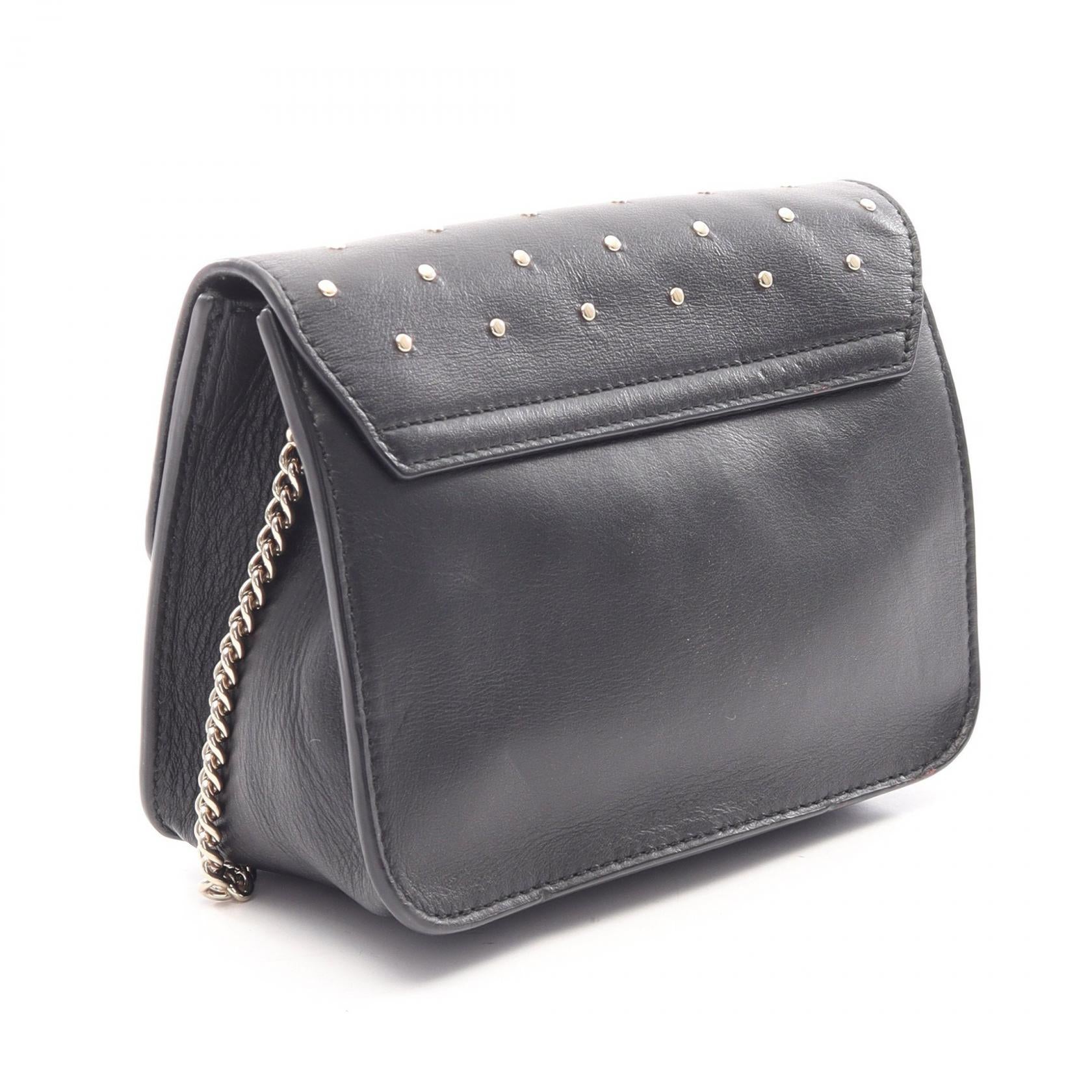 メトロポリス ミニ スタッズ チェーンショルダーバッグ レザー ブラック フルラ バッグ FURLA