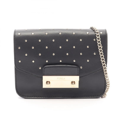 メトロポリス ミニ スタッズ チェーンショルダーバッグ レザー ブラック フルラ バッグ FURLA