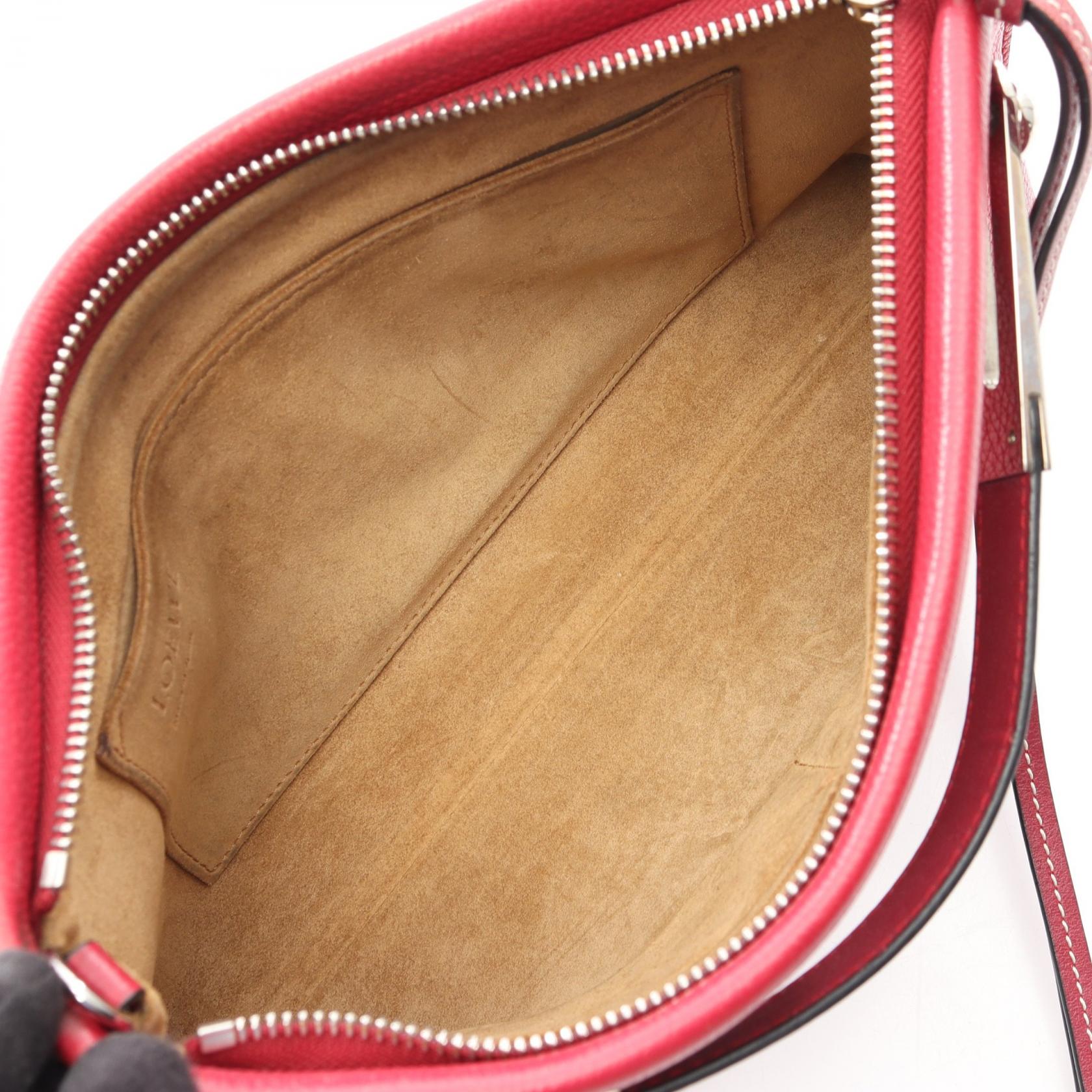 ミッシー スモール 2way ハンドバッグ レザー ピンクレッド ロエベ バッグ LOEWE