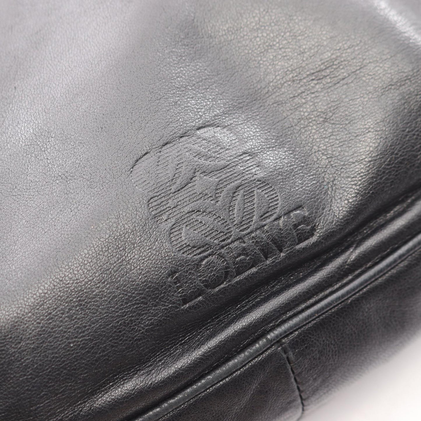 アナグラム ショルダーバッグ レザー ブラック ロエベ バッグ LOEWE