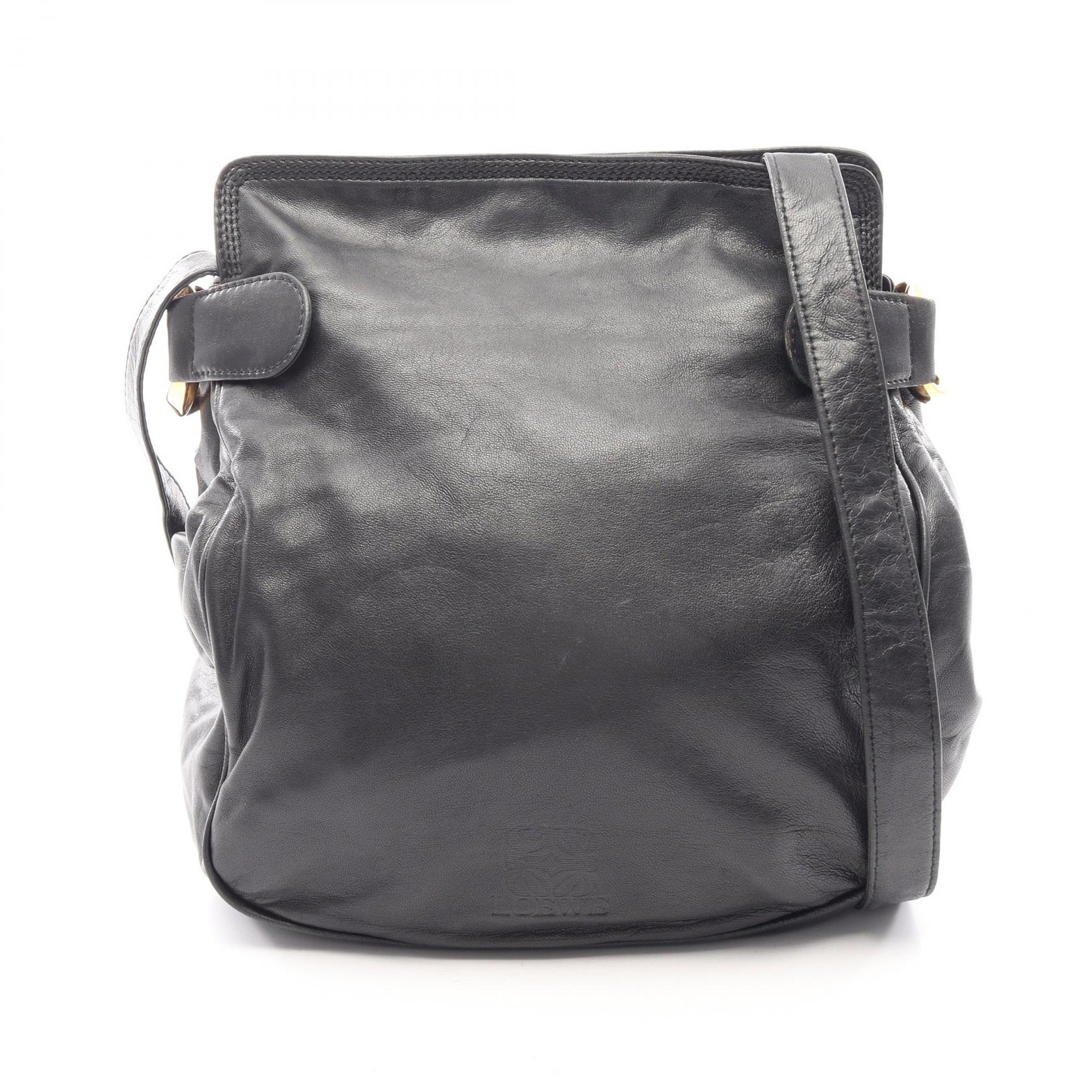 アナグラム ショルダーバッグ レザー ブラック ロエベ バッグ LOEWE