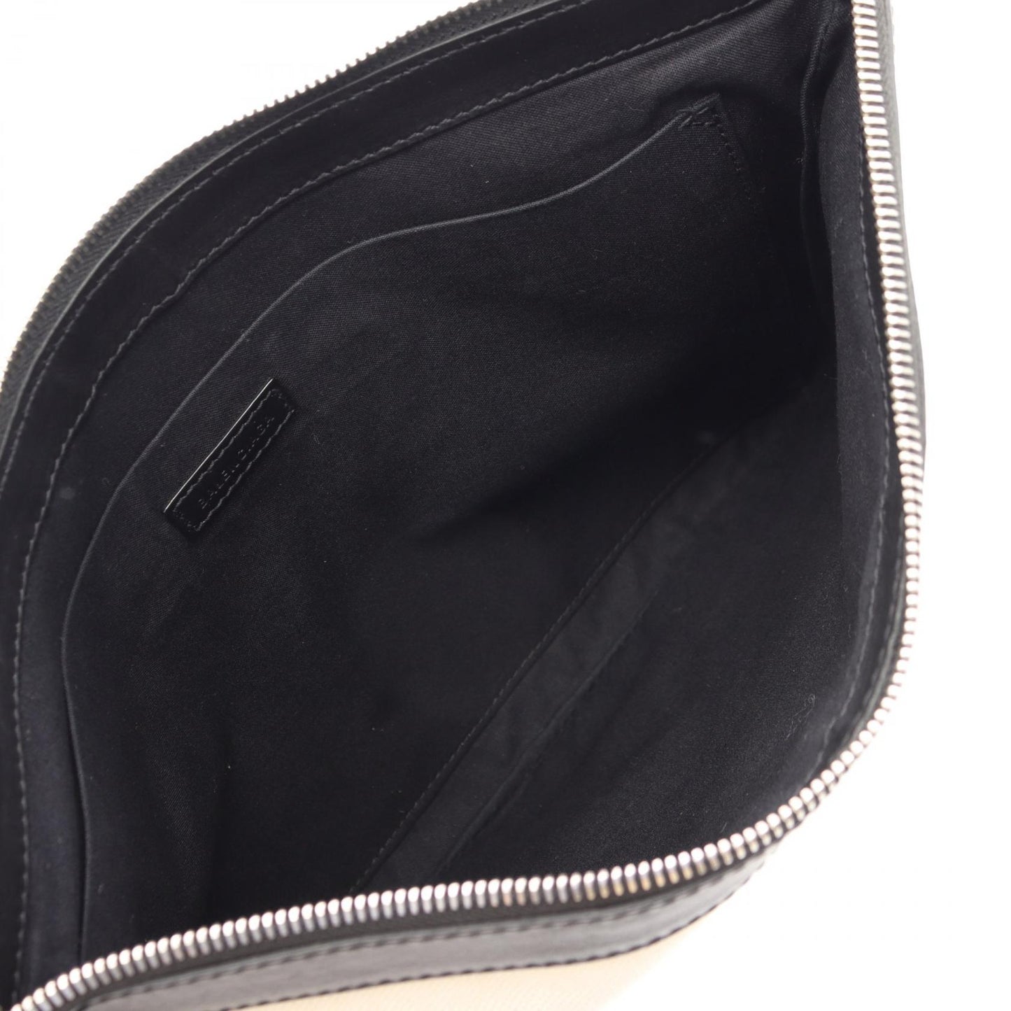 ネイビークリップ M クラッチバッグ キャンバス レザー アイボリー ブラック バレンシアガ バッグ BALENCIAGA