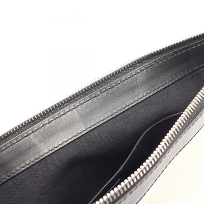 ネイビークリップ M クラッチバッグ キャンバス レザー アイボリー ブラック バレンシアガ バッグ BALENCIAGA