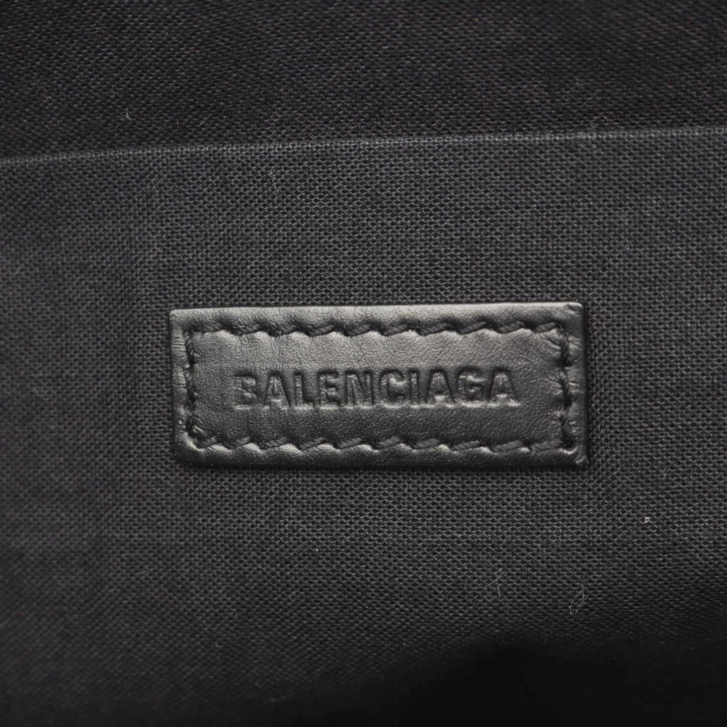 ネイビークリップ M クラッチバッグ キャンバス レザー アイボリー ブラック バレンシアガ バッグ BALENCIAGA