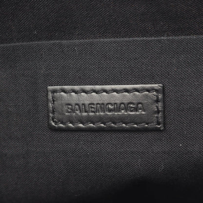 ネイビークリップ M クラッチバッグ キャンバス レザー アイボリー ブラック バレンシアガ バッグ BALENCIAGA