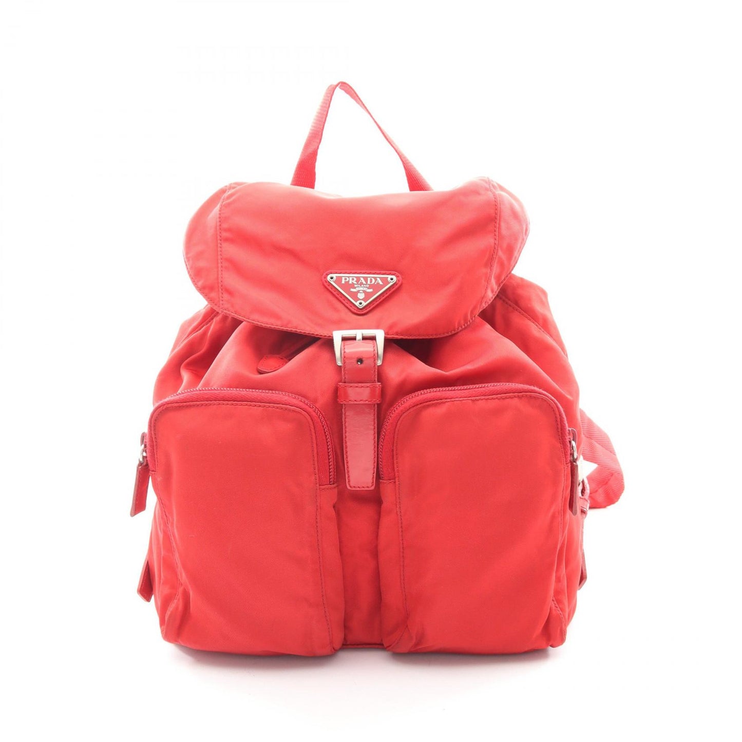VELA バックパック リュックサック ナイロン レザー レッド プラダ バッグ PRADA