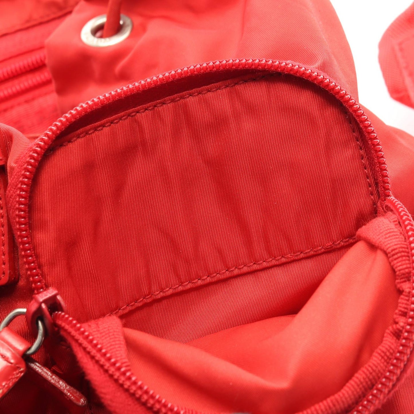 VELA バックパック リュックサック ナイロン レザー レッド プラダ バッグ PRADA